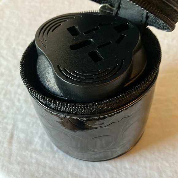 Coach: World/Universal Black Travel Adapter (Wall Plug)- Case- Silver Tone - Picture 13 of 14